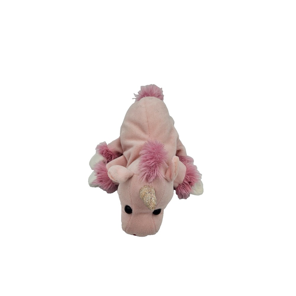 Caltoy Pink Unicorn Plush Gold Horn White Hooves 14" Fantasy Stuffed Toy